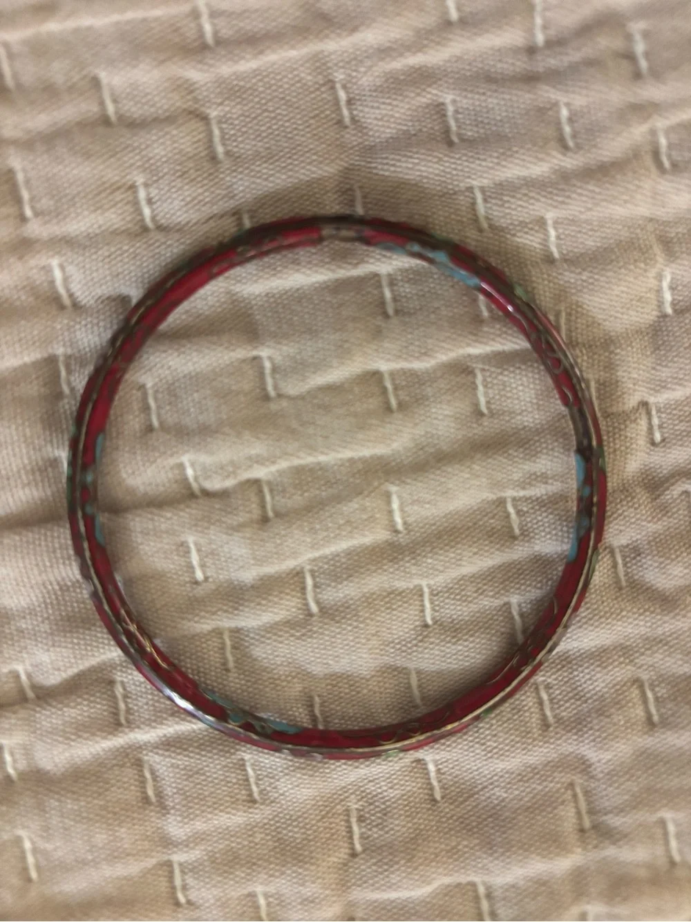 6 Vintage Chinese Cloisonné Enamel Floral Bangle Bracelets